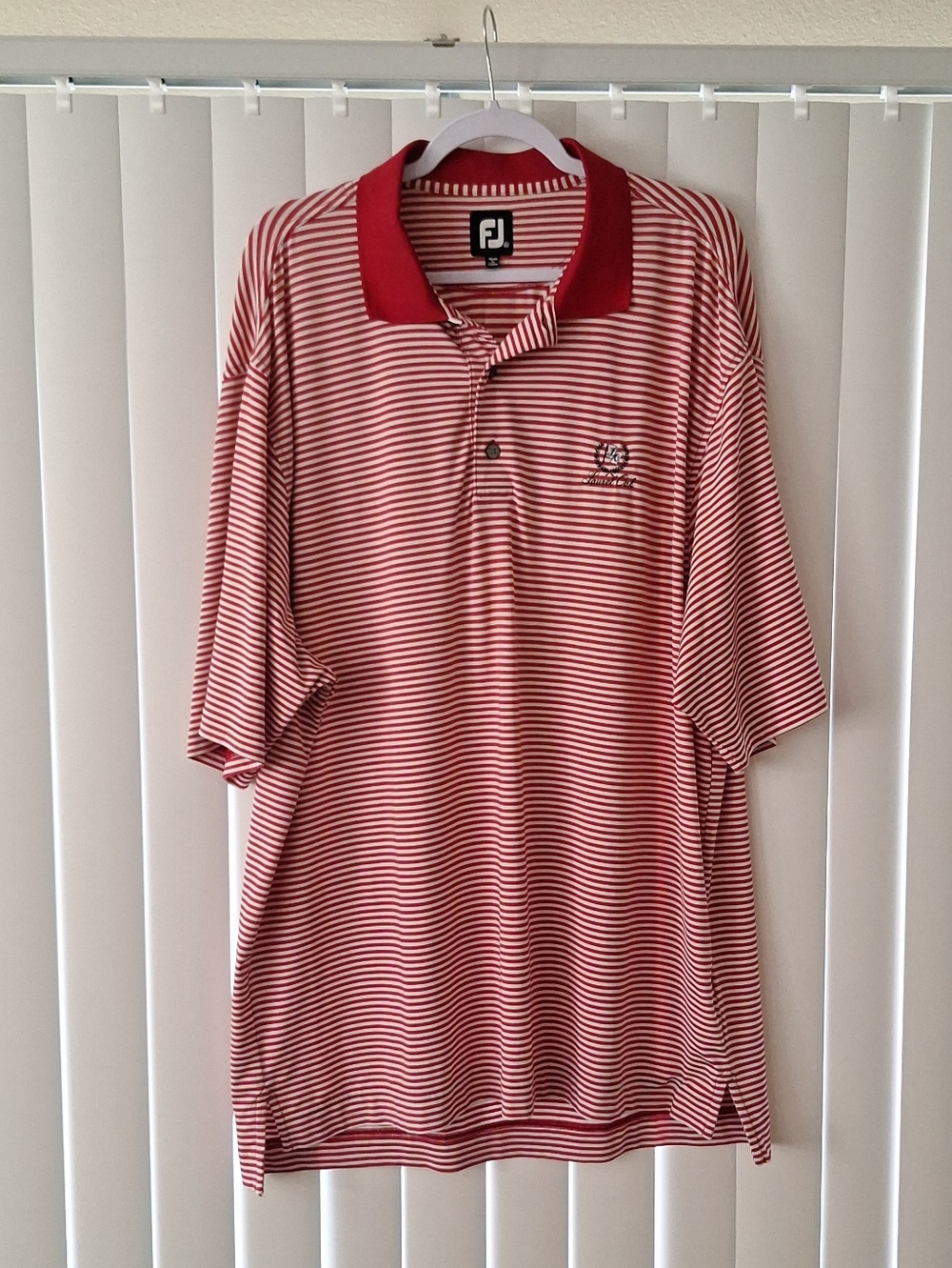 Footjoy Red Striped Polo Golf Shirt Laurel Oak Golf Course